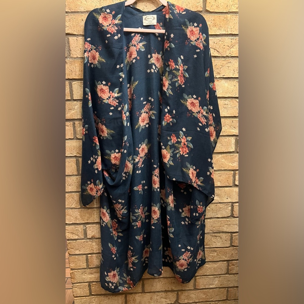 Joyfolie Kids Duster Cardigan Floral